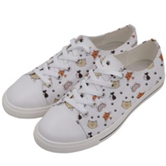 Cat Kitten Design Pattern Men s Low Top Canvas Sneakers by Sapixe