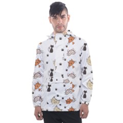 Cat Kitten Design Pattern Men s Front Pocket Pullover Windbreaker by Sapixe