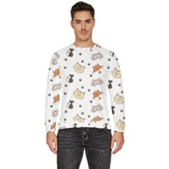 Cat Kitten Design Pattern Men s Fleece Sweatshirt by Sapixe