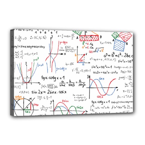 Math Formula Pattern Canvas 18  X 12  (stretched) by Sapixe