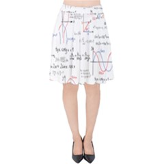 Math Formula Pattern Velvet High Waist Skirt by Sapixe