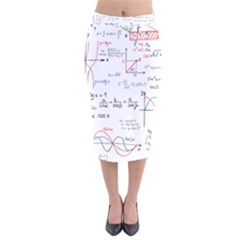 Math Formula Pattern Velvet Midi Pencil Skirt by Sapixe