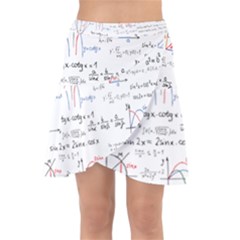 Math Formula Pattern Wrap Front Skirt by Sapixe