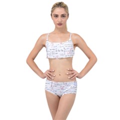 Math Formula Pattern Layered Top Bikini Set