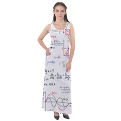 Math Formula Pattern Sleeveless Velour Maxi Dress by Sapixe