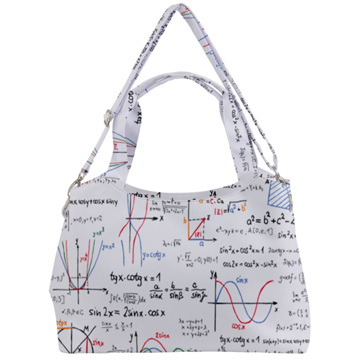 Math Formula Pattern Double Compartment Shoulder Bag