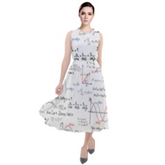 Math Formula Pattern Round Neck Boho Dress by Sapixe