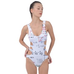 Math Formula Pattern Side Cut Out Swimsuit by Sapixe