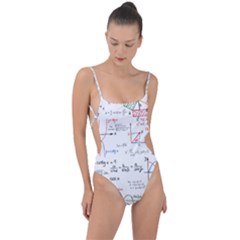 Math Formula Pattern Tie Strap One Piece Swimsuit by Sapixe