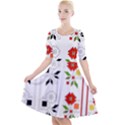 Vectors Bulgarian Folk Art Folk Art Quarter Sleeve A-Line Dress View1