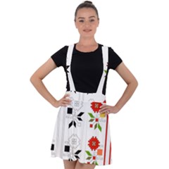 Vectors Bulgarian Folk Art Folk Art Velvet Suspender Skater Skirt by Sapixe