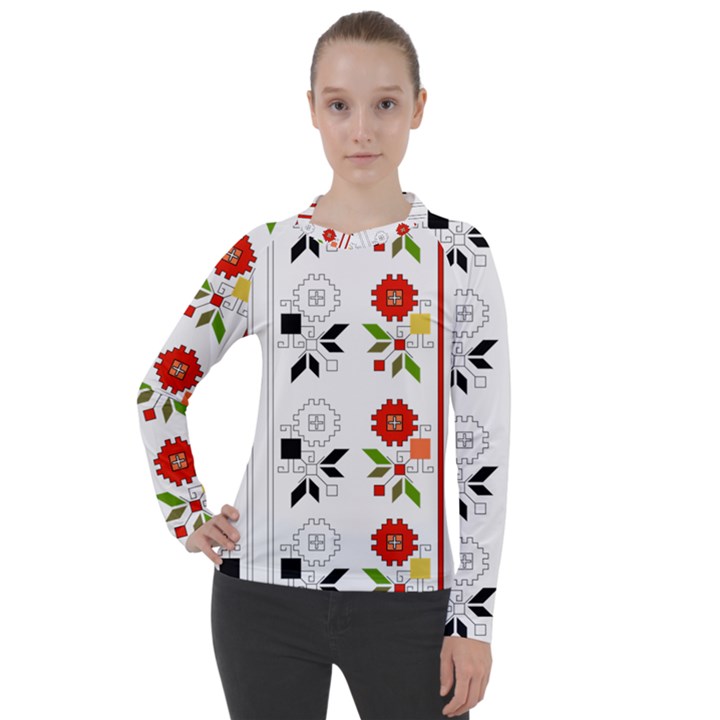 Vectors Bulgarian Folk Art Folk Art Women s Pique Long Sleeve Tee