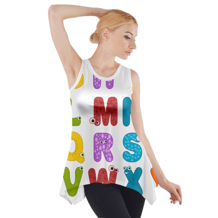 Vectors Alphabet Eyes Letters Funny Side Drop Tank Tunic