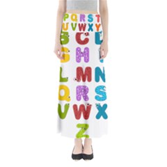 Vectors Alphabet Eyes Letters Funny Full Length Maxi Skirt by Sapixe