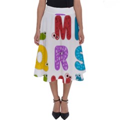 Vectors Alphabet Eyes Letters Funny Perfect Length Midi Skirt by Sapixe