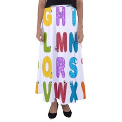 Vectors Alphabet Eyes Letters Funny Flared Maxi Skirt by Sapixe