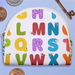 Vectors Alphabet Eyes Letters Funny Horseshoe Style Canvas Pouch by Sapixe