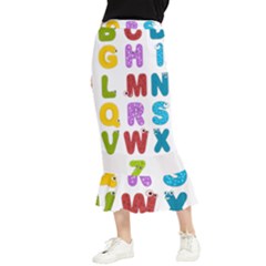 Vectors Alphabet Eyes Letters Funny Maxi Fishtail Chiffon Skirt by Sapixe