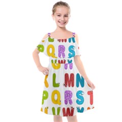 Vectors Alphabet Eyes Letters Funny Kids  Cut Out Shoulders Chiffon Dress by Sapixe