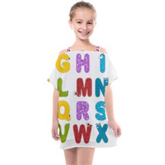 Vectors Alphabet Eyes Letters Funny Kids  One Piece Chiffon Dress by Sapixe