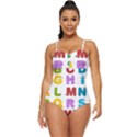 Vectors Alphabet Eyes Letters Funny Retro Full Coverage Swimsuit View1