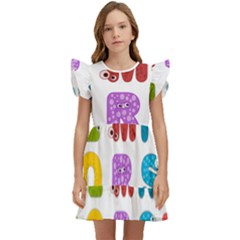 Vectors Alphabet Eyes Letters Funny Kids  Winged Sleeve Dress