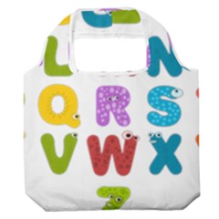 Vectors Alphabet Eyes Letters Funny Premium Foldable Grocery Recycle Bag