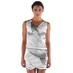 Constellations Celestial Moon Earth Wrap Front Bodycon Dress by Sapixe