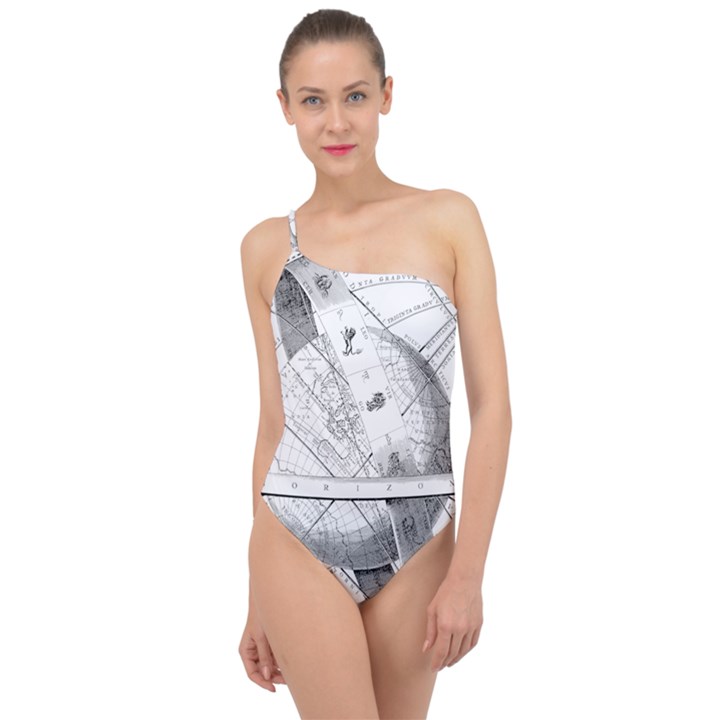 Constellations Celestial Moon Earth Classic One Shoulder Swimsuit