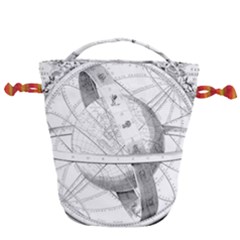 Constellations Celestial Moon Earth Drawstring Bucket Bag by Sapixe