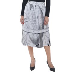 Constellations Celestial Moon Earth Classic Velour Midi Skirt  by Sapixe