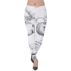 Vectors Fantasy Fairy Tale Sketch Velvet Leggings by Sapixe