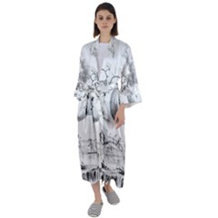 Vectors Fantasy Fairy Tale Sketch Maxi Satin Kimono by Sapixe