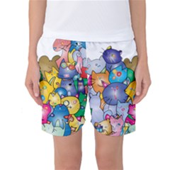 Cats Cartoon Cats Colorfulcats Women s Basketball Shorts by Sapixe