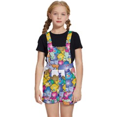 Cats Cartoon Cats Colorfulcats Kids  Short Overalls