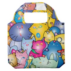 Cats Cartoon Cats Colorfulcats Premium Foldable Grocery Recycle Bag