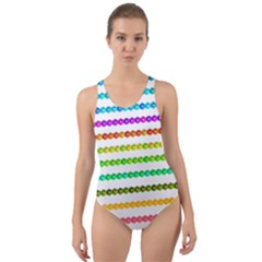 Ribbons Sequins Embellishment Cut-out Back One Piece Swimsuit by Sapixe