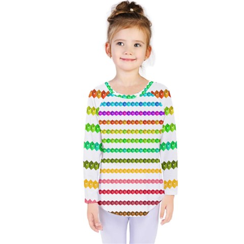 Ribbons Sequins Embellishment Kids  Long Sleeve Tee by Sapixe