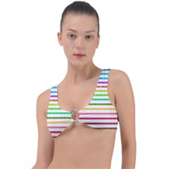 Ribbons Sequins Embellishment Ring Detail Bikini Top by Sapixe