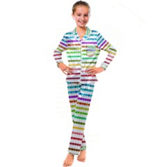 Ribbons Sequins Embellishment Kid s Satin Long Sleeve Pajamas Set by Sapixe