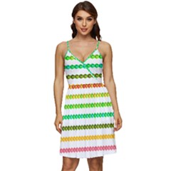 Ribbons Sequins Embellishment V-neck Pocket Summer Dress  by Sapixe