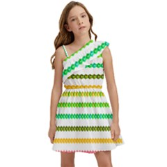 Ribbons Sequins Embellishment Kids  One Shoulder Party Dress by Sapixe