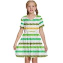 Ribbons Sequins Embellishment Kids  Short Sleeve Tiered Mini Dress View1