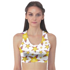 Isolated Transparent Starfish Sports Bra by Sapixe