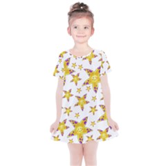 Isolated Transparent Starfish Kids  Simple Cotton Dress by Sapixe