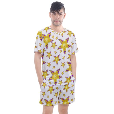 Isolated Transparent Starfish Men s Mesh Tee And Shorts Set by Sapixe