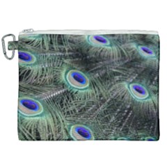 Plumage Peacock Feather Colorful Canvas Cosmetic Bag (xxl) by Sapixe