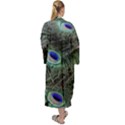 Plumage Peacock Feather Colorful Maxi Velour Kimono View2