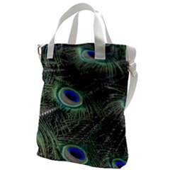 Plumage Peacock Feather Colorful Canvas Messenger Bag by Sapixe