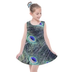 Plumage Peacock Feather Colorful Kids  Summer Dress by Sapixe